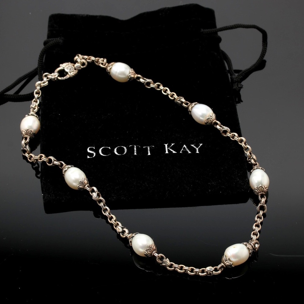 Scott Kay Sterling Silver Cultured Pearl Necklace